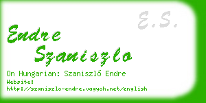 endre szaniszlo business card